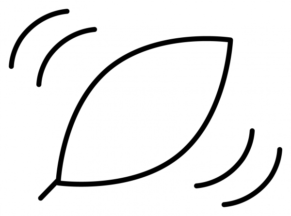 Leaf Fluttering in Wind Emoji coloring page image