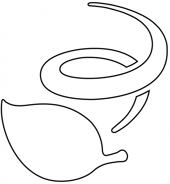 Leaf Fluttering in Wind Emoji coloring page image