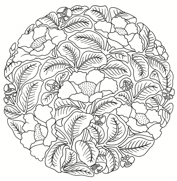 Leaf Roundel coloring page image