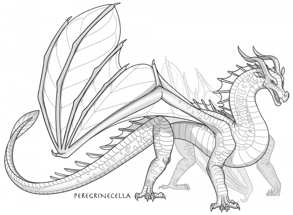 Leafwing Dragon coloring page image