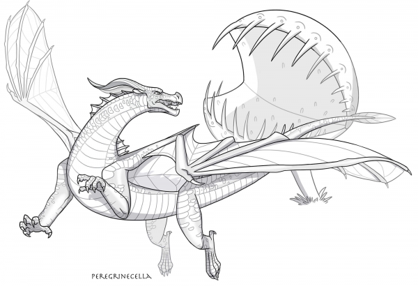 Leafwing Dragon coloring page image