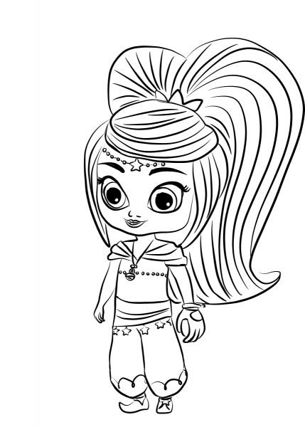 Leah from Shimmer and Shine coloring page image