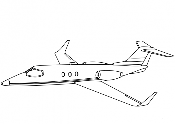 Learjet 60 coloring page image