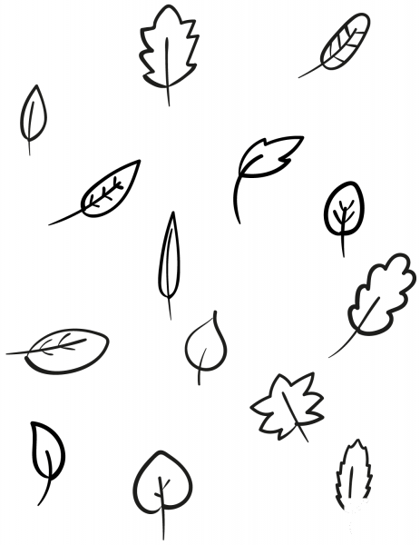 Leaves coloring page image