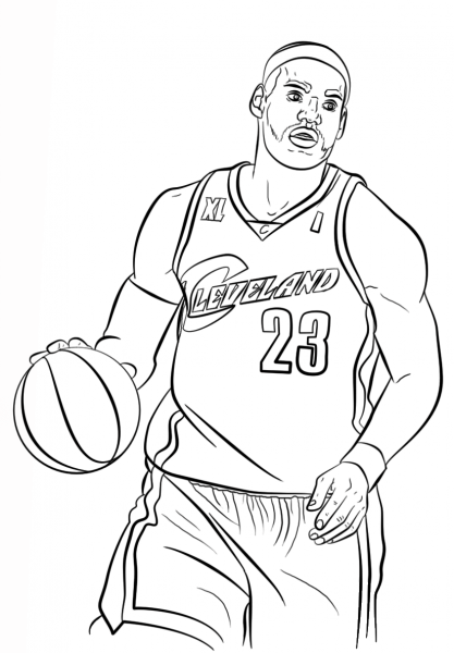 LeBron James coloring page image