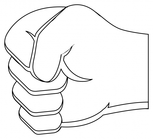 Left Facing Fist coloring page image