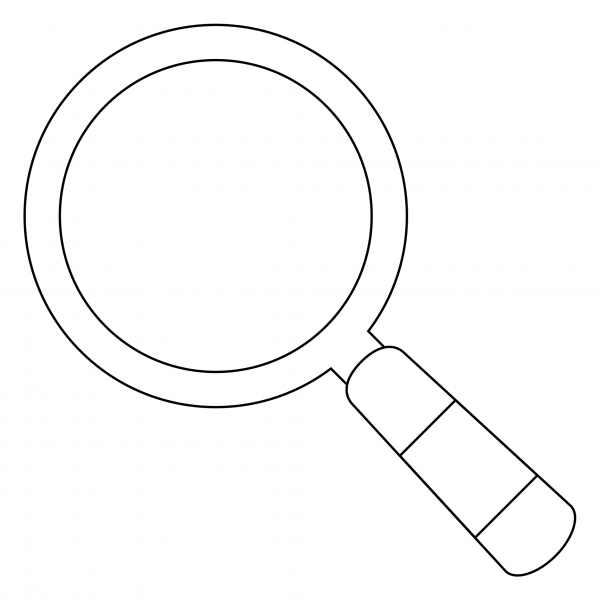 Left Magnifying Glass Emoji coloring page image