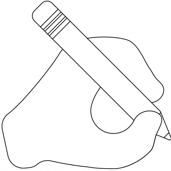 Left Writing Hand Emoji coloring page image