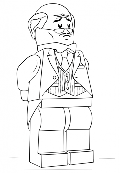 Lego Alfred Pennyworth coloring page image