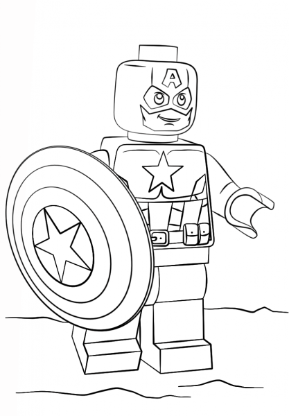 Lego Captain America coloring page image