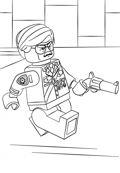 Lego Commissioner Gordon coloring page image