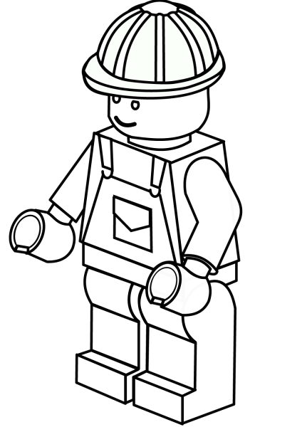 Lego Construction Worker coloring page image