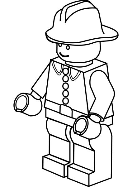 Lego Firefighter coloring page image
