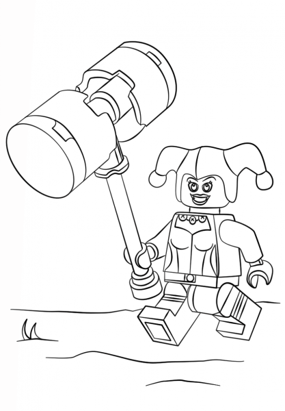 Lego Harley Quinn coloring page image