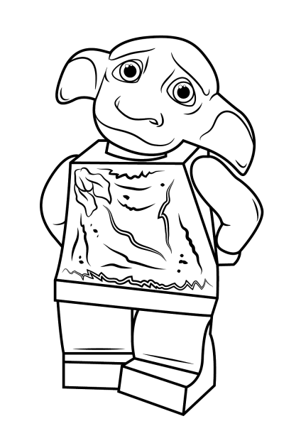 Lego Harry Potter Dobby coloring page image