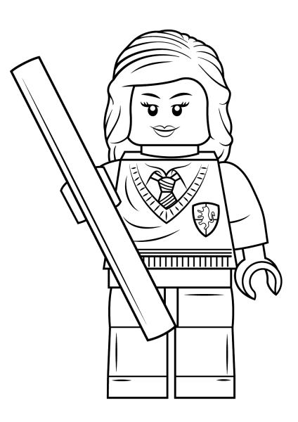 Lego Hermione Granger coloring page image