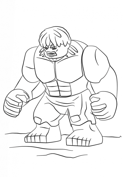 Lego Hulk coloring page image