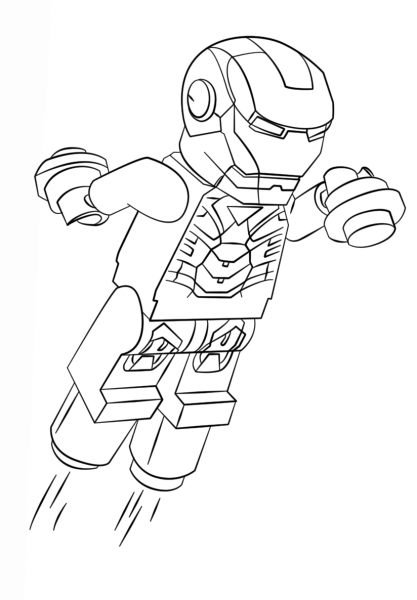 Lego Iron Man coloring page image