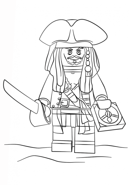 Lego Jack Sparrow coloring page image