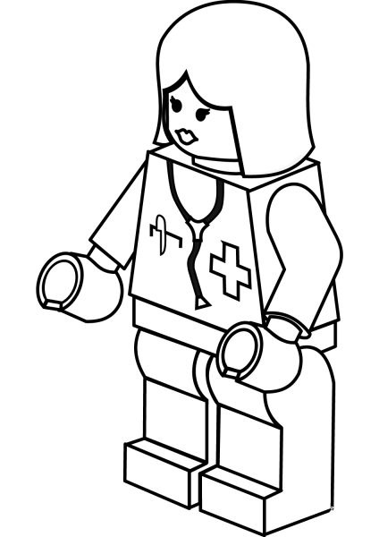 Lego Lady Doctor coloring page image