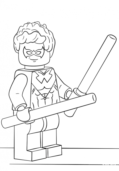 Lego Nightwing coloring page image