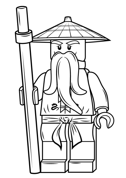 Lego Ninjago Sensei Wu coloring page image