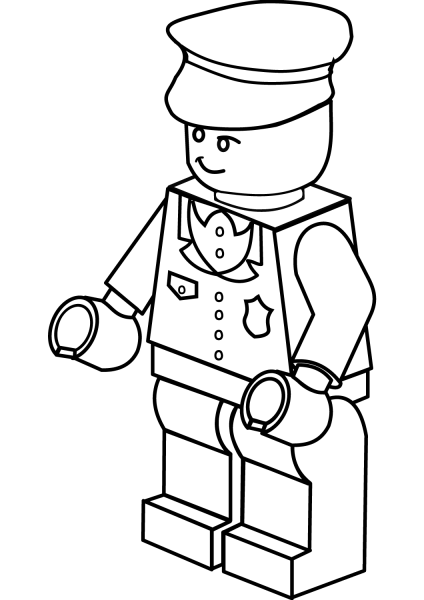Lego Policeman coloring page image