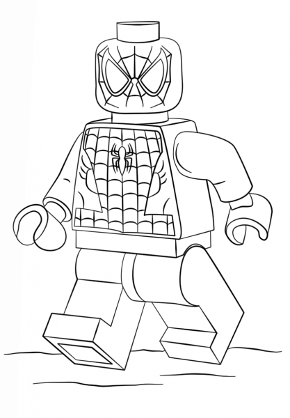 Lego Spiderman coloring page image
