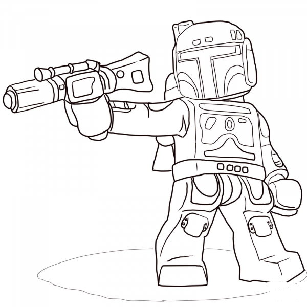Lego Star Wars Boba Fett coloring page image