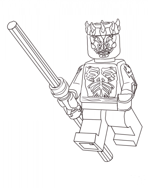 Lego Star Wars Darth Maul coloring page image