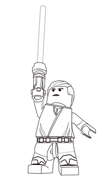 Lego Star Wars Luke Skywalker coloring page image