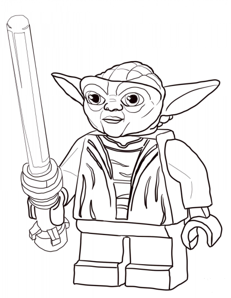 Lego Star Wars Master Yoda coloring page image