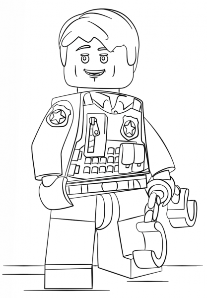 Lego Undercover Police Officer coloring page image