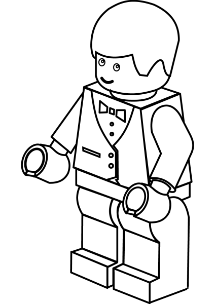Lego Waiter coloring page image