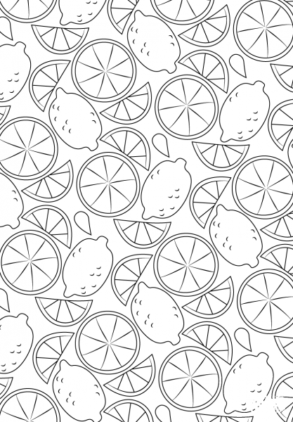 Lemon Pattern coloring page image