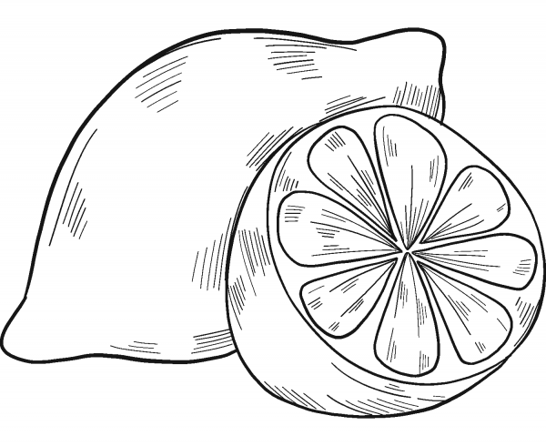 Lemons coloring page image
