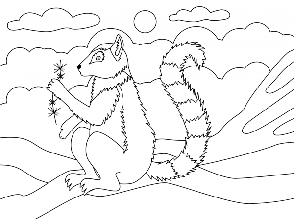 Lemur coloring page image