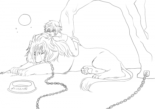 Leo and Leonardo Lion by Gabriela Gogonea coloring page image