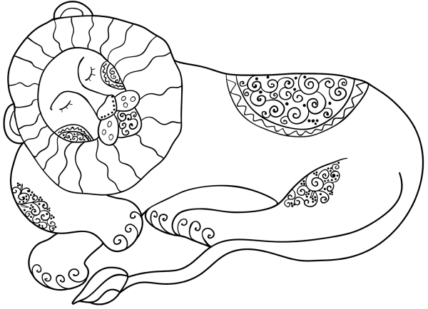 Leo Zodiac Sign coloring page image