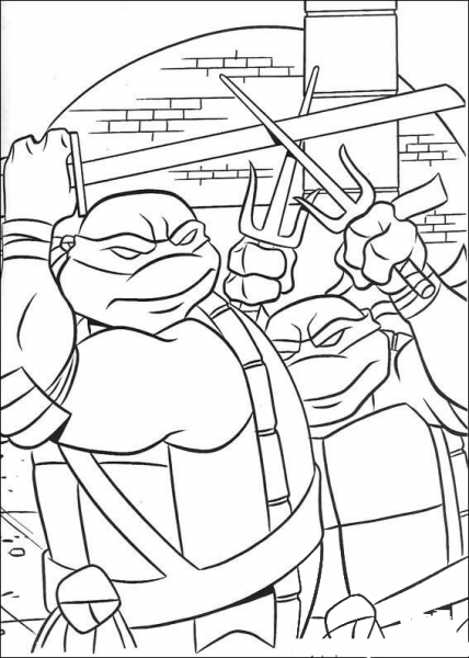 Leonardo And Raphael  coloring page image