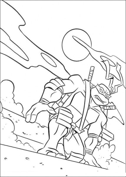 Leonardo and the moon  coloring page image