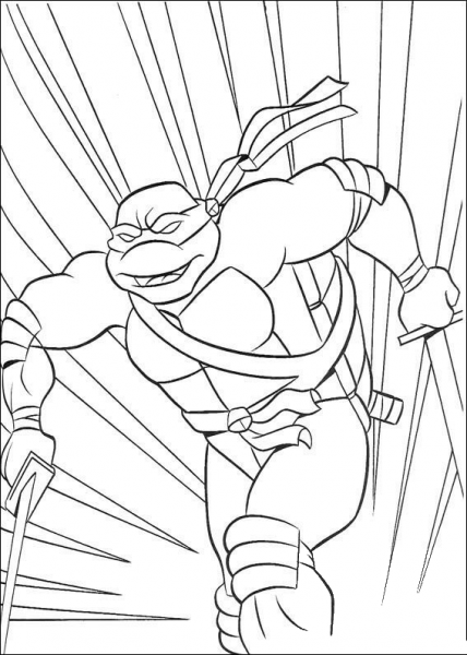 Leonardo Runs For Its Enemy  coloring page image