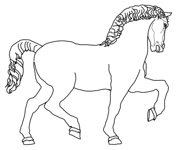 Leonardo’s Horse Sculpture coloring page image