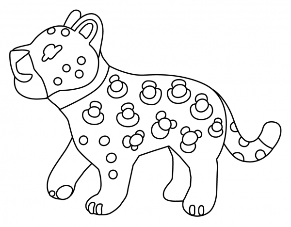 Leopard Emoji coloring page image