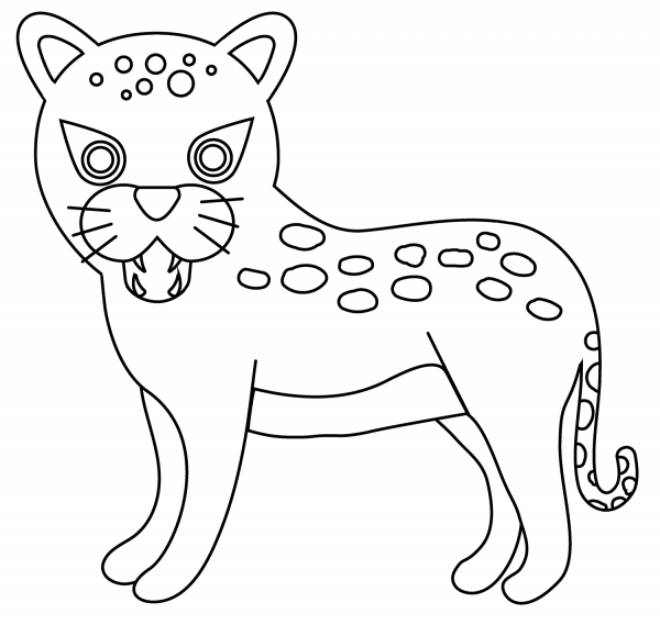 Leopard Emoji coloring page image