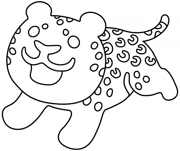 Leopard Emoji coloring page image