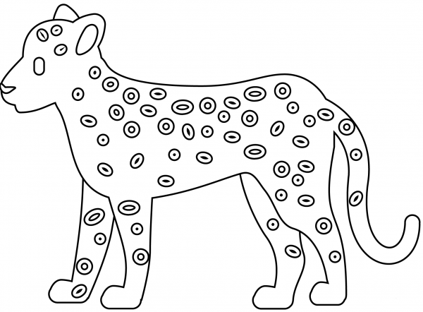 Leopard Side Emoji coloring page image