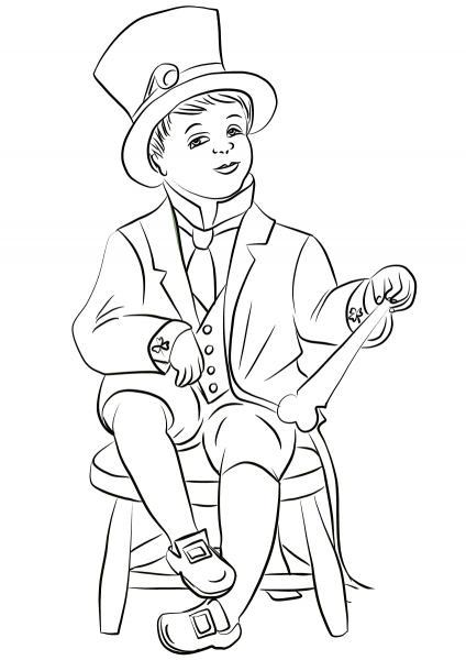 Leprechaun Boy coloring page image