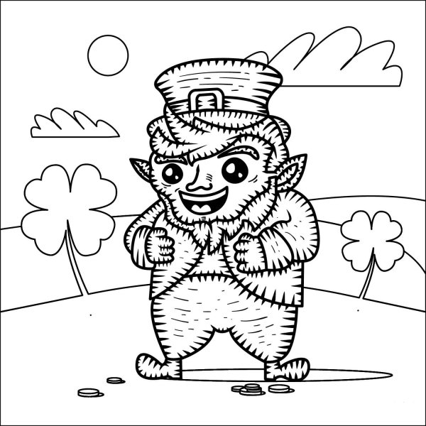 Leprechaun coloring page image