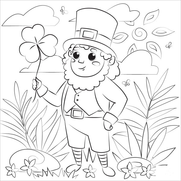 Leprechaun coloring page image